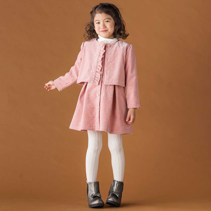 【店舗限定】【お揃い】起毛ジャガードスカラップジャンパースカート(95~150c… | BeBe Petits Pois Vert | 詳細画像5 