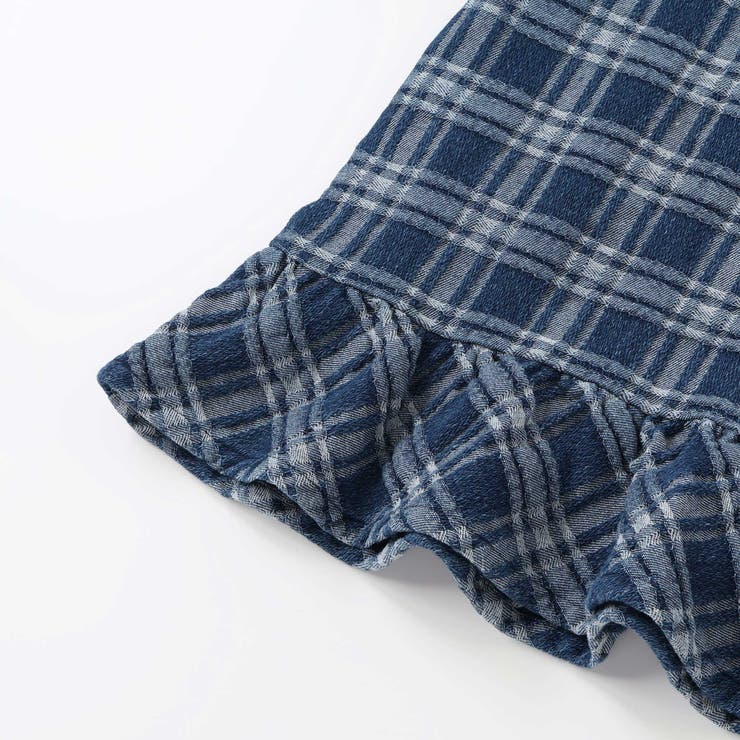 【店舗限定】チェックデニムジャンパースカート(95~150cm) | BeBe Petits Pois Vert | 詳細画像12 