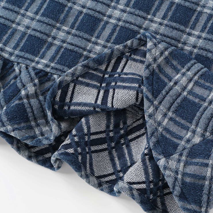 【店舗限定】チェックデニムジャンパースカート(95~150cm) | BeBe Petits Pois Vert | 詳細画像13 