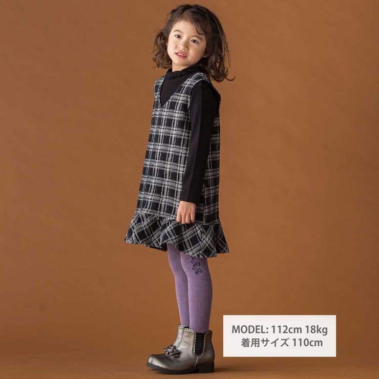 【店舗限定】チェックデニムジャンパースカート(95~150cm) | BeBe Petits Pois Vert | 詳細画像2 