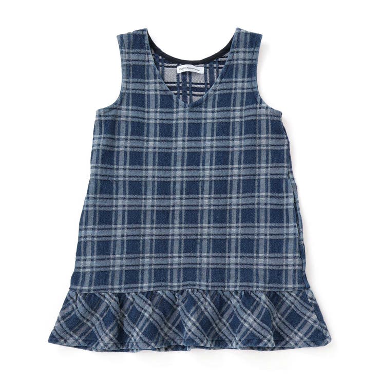 【店舗限定】チェックデニムジャンパースカート(95~150cm) | BeBe Petits Pois Vert | 詳細画像7 