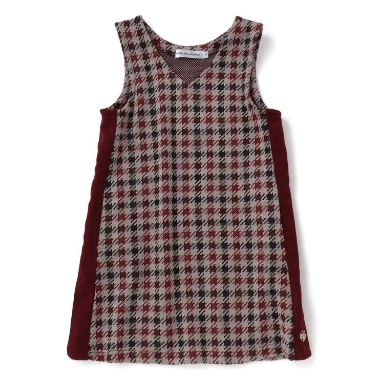 【店舗限定】千鳥格子サイドラインジャンパースカート(95~150cm) | BeBe Petits Pois Vert | 詳細画像5 