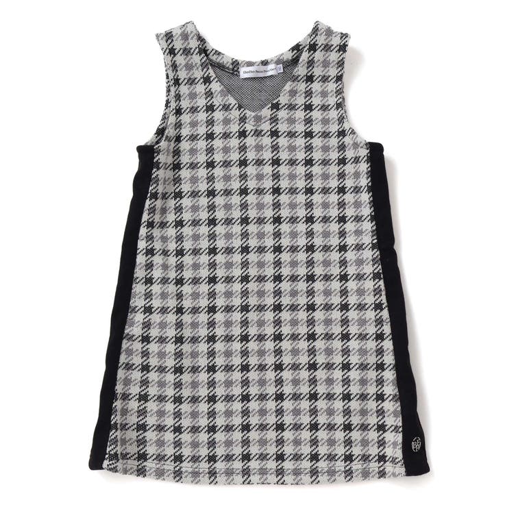グレー系 | 【店舗限定】千鳥格子サイドラインジャンパースカート(95~150cm) | BeBe Petits Pois Vert