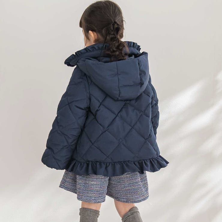 店舗限定】タフタフリルキルトダウンジャケット(95~160cm)[品番