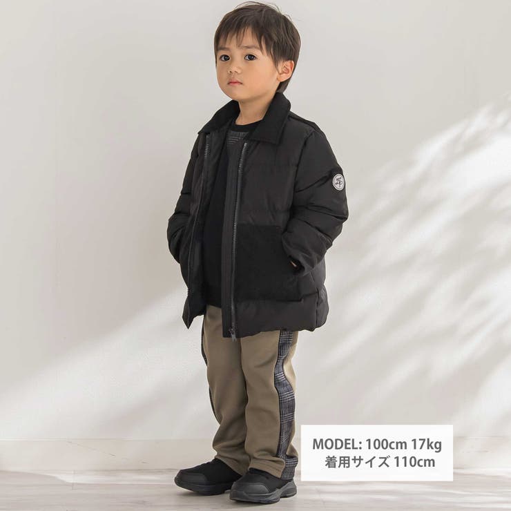 【店舗限定】タフタコールテン切り替えダウンジャケット(95~150cm) | BeBe Petits Pois Vert | 詳細画像2 