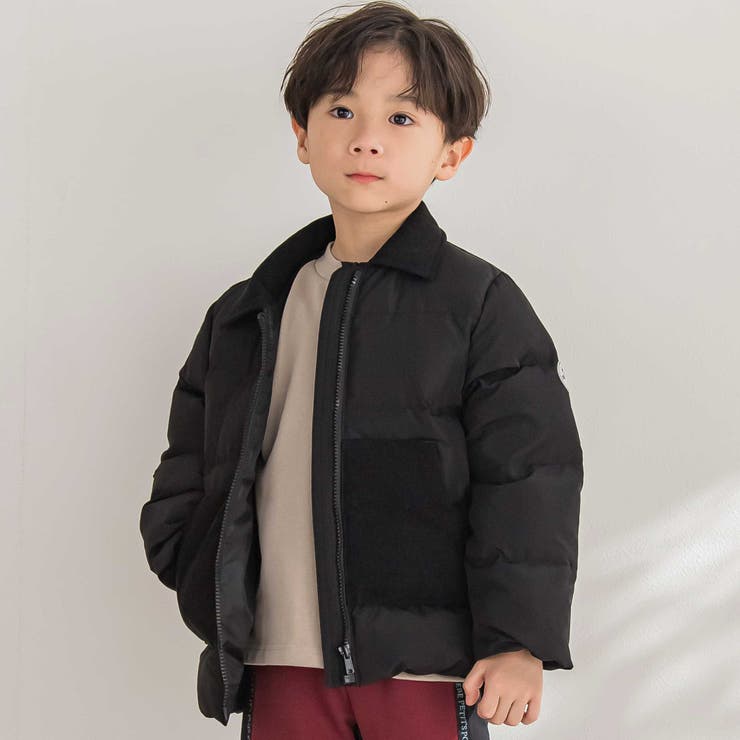 ブラック | 【店舗限定】タフタコールテン切り替えダウンジャケット(95~150cm) | BeBe Petits Pois Vert