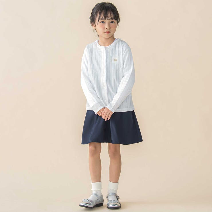 レーシーカットソー長袖カーディガン(95~150cm) | BeBe Petits Pois Vert | 詳細画像4 