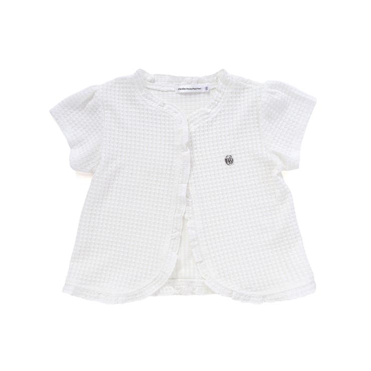 【店舗限定】格子編みカットソーフリル半袖ボレロ(95~150cm) | BeBe Petits Pois Vert | 詳細画像12 