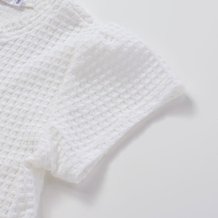 【店舗限定】格子編みカットソーフリル半袖ボレロ(95~150cm) | BeBe Petits Pois Vert | 詳細画像16 