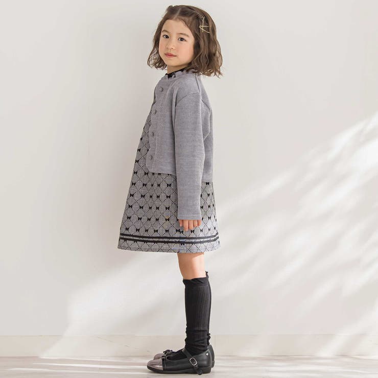 【店舗限定】スカラップニットカーディガン(95~160cm) | BeBe Petits Pois Vert | 詳細画像3 