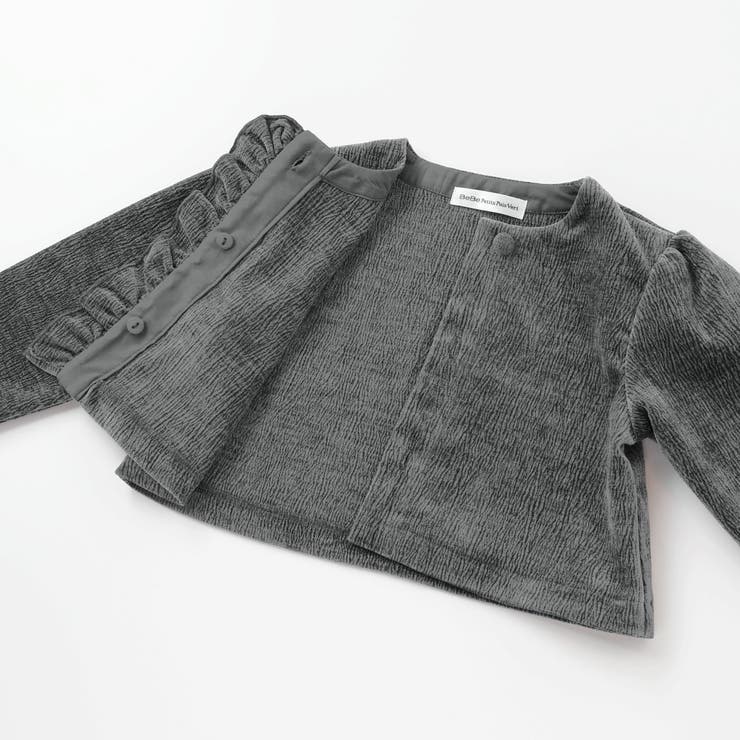 【店舗限定】【お揃い】起毛ジャガードフリルショートジャケット(95~150cm) | BeBe Petits Pois Vert | 詳細画像14 