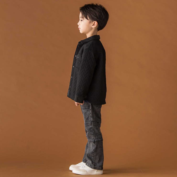 【店舗限定】ジグザグキルトジャガードシャツジャケット(95~150cm) | BeBe Petits Pois Vert | 詳細画像3 