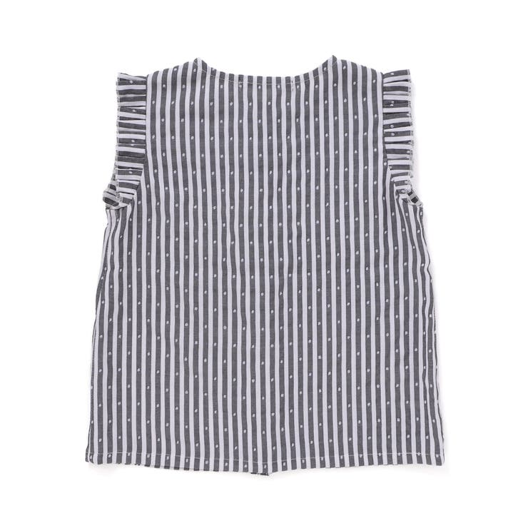 【店舗限定】ドビードットストライプノースリーブブラウス(95~150cm) | BeBe Petits Pois Vert | 詳細画像9 