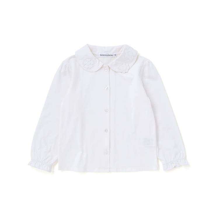 【店舗限定】襟付き花ワッペン刺しゅう天竺長袖ブラウス(95~150cm) | BeBe Petits Pois Vert | 詳細画像5 
