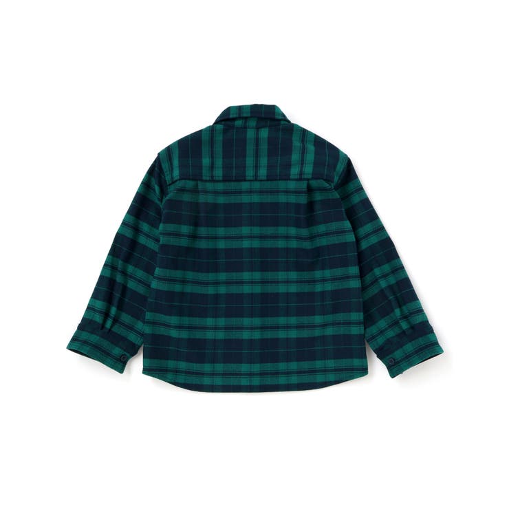 【店舗限定】【お揃い】チェックフラップポケット長袖シャツ(95~150cm) | BeBe Petits Pois Vert | 詳細画像14 