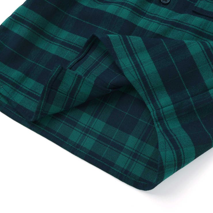 【店舗限定】【お揃い】チェックフラップポケット長袖シャツ(95~150cm) | BeBe Petits Pois Vert | 詳細画像18 