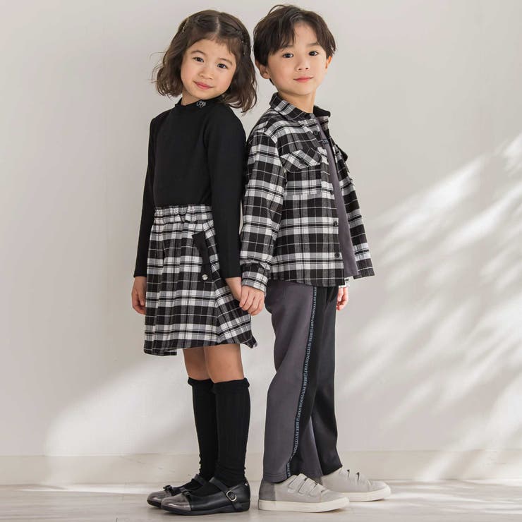 【店舗限定】【お揃い】チェックフラップポケット長袖シャツ(95~150cm) | BeBe Petits Pois Vert | 詳細画像9 