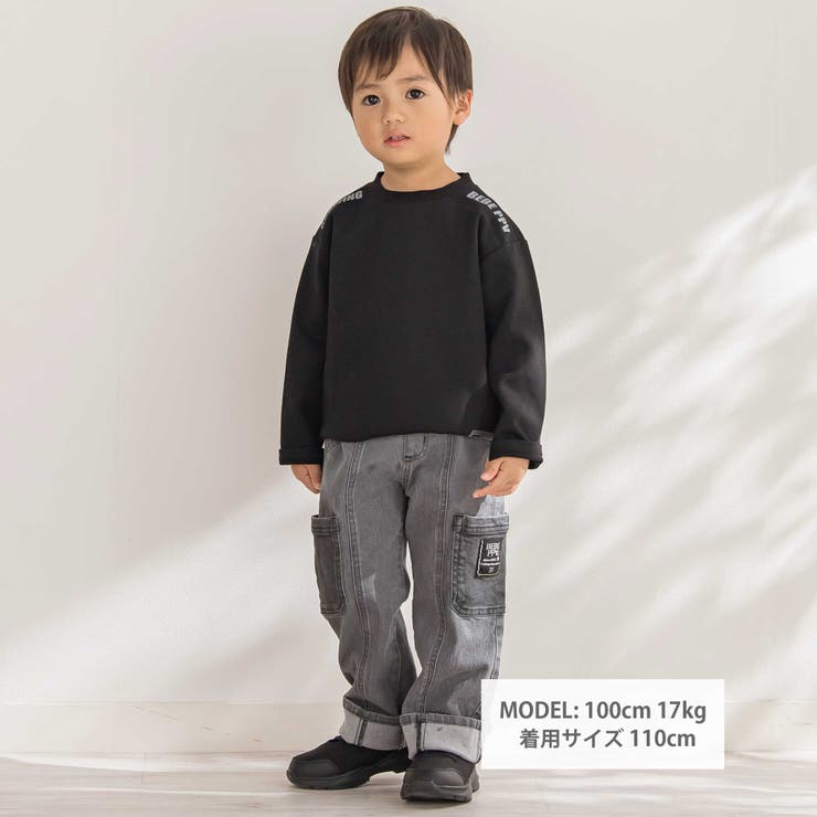 【店舗限定】ショルダーロゴ刺しゅうポンチ長袖トレーナー(95~150cm) | BeBe Petits Pois Vert | 詳細画像5 