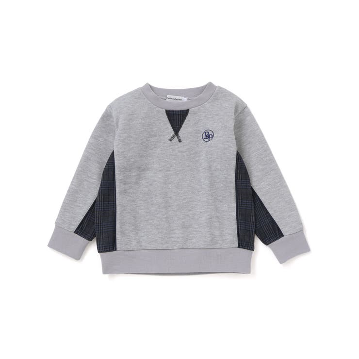 【店舗限定】【お揃い】カノコボンディングチェックジャガード切り替えトレーナー(9… | BeBe Petits Pois Vert | 詳細画像12 