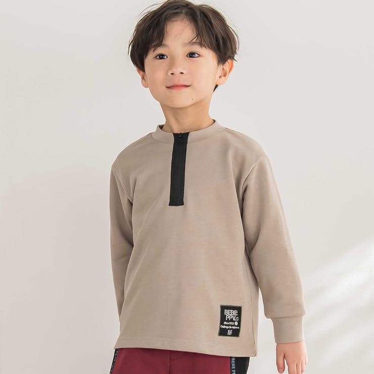 【店舗限定】ハーフジッププルオーバー(95~150cm) | BeBe Petits Pois Vert | 詳細画像1 