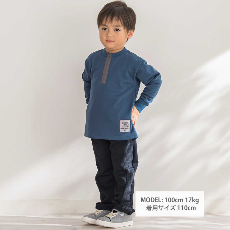 【店舗限定】ハーフジッププルオーバー(95~150cm) | BeBe Petits Pois Vert | 詳細画像2 