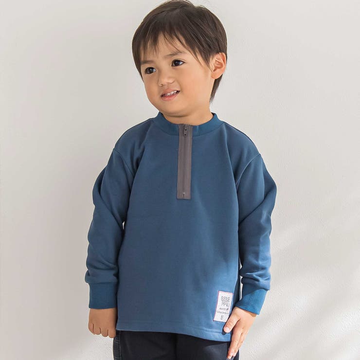 ブルー | 【店舗限定】ハーフジッププルオーバー(95~150cm) | BeBe Petits Pois Vert