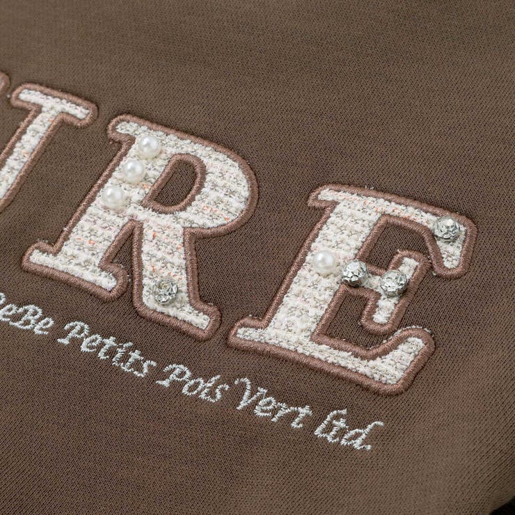 【店舗限定】ツイードパッチワーク刺しゅうペプラムトレーナー(95~160cm) | BeBe Petits Pois Vert | 詳細画像11 