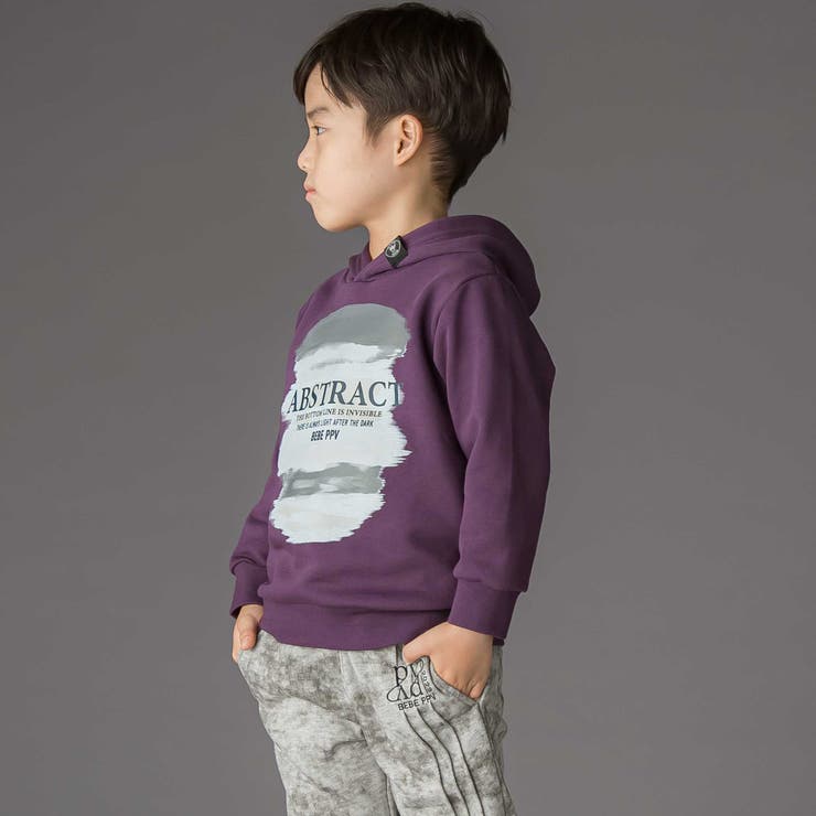 【店舗限定】グラデーションプリント裏毛フード付きトレーナー(95~160cm) | BeBe Petits Pois Vert | 詳細画像3 