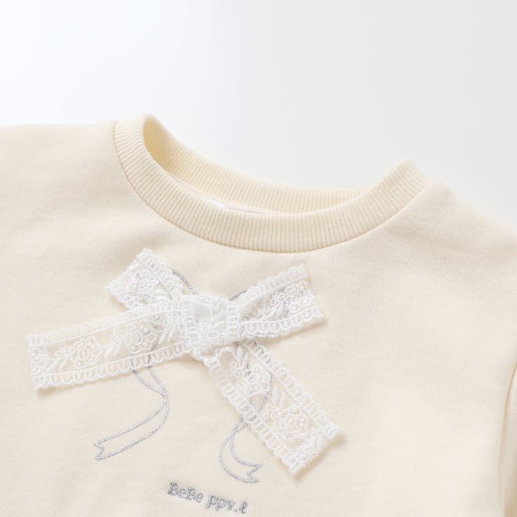 【店舗限定】裏毛ジャガード切り替えリボントレーナー(95~150cm) | BeBe Petits Pois Vert | 詳細画像11 