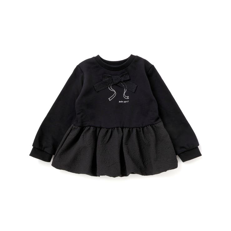 【店舗限定】裏毛ジャガード切り替えリボントレーナー(95~150cm) | BeBe Petits Pois Vert | 詳細画像6 