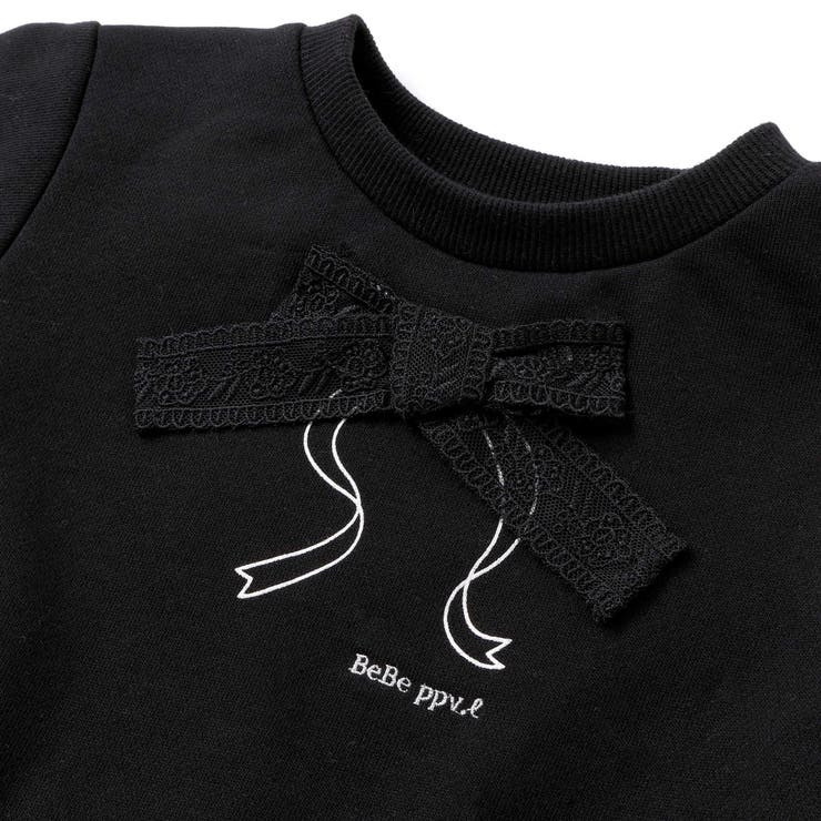 【店舗限定】裏毛ジャガード切り替えリボントレーナー(95~150cm) | BeBe Petits Pois Vert | 詳細画像8 