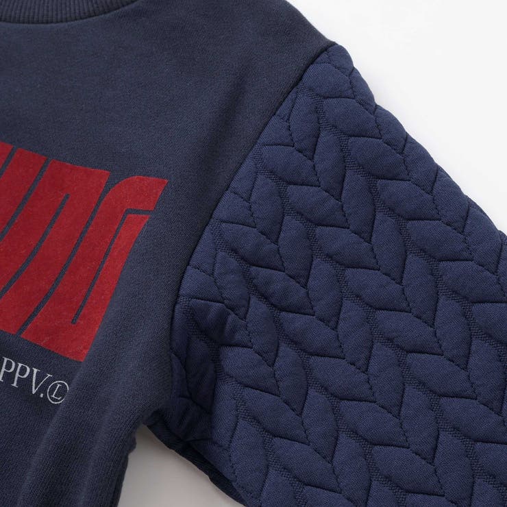 【店舗限定】裏毛×袖キルトジャガードトレーナー(95~160cm) | BeBe Petits Pois Vert | 詳細画像14 