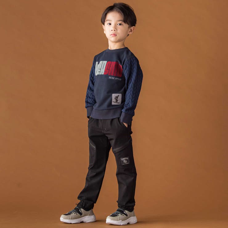 【店舗限定】裏毛×袖キルトジャガードトレーナー(95~160cm) | BeBe Petits Pois Vert | 詳細画像5 