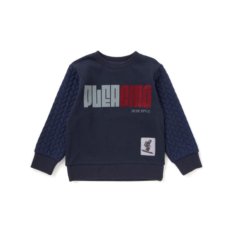 【店舗限定】裏毛×袖キルトジャガードトレーナー(95~160cm) | BeBe Petits Pois Vert | 詳細画像9 