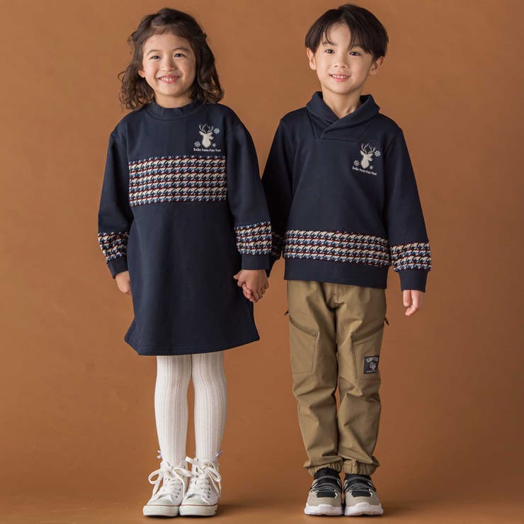 ショールカラー裏毛×ノルディック切り替えトレーナー | BeBe Petits Pois Vert | 詳細画像8 