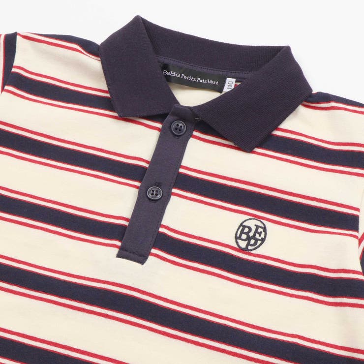 【お揃い】マルチボーダー半袖ポロシャツ(95~150cm) | BeBe Petits Pois Vert | 詳細画像12 