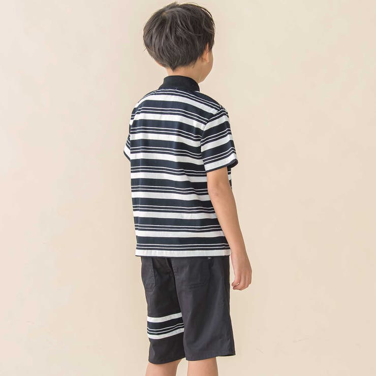 【お揃い】マルチボーダー半袖ポロシャツ(95~150cm) | BeBe Petits Pois Vert | 詳細画像7 