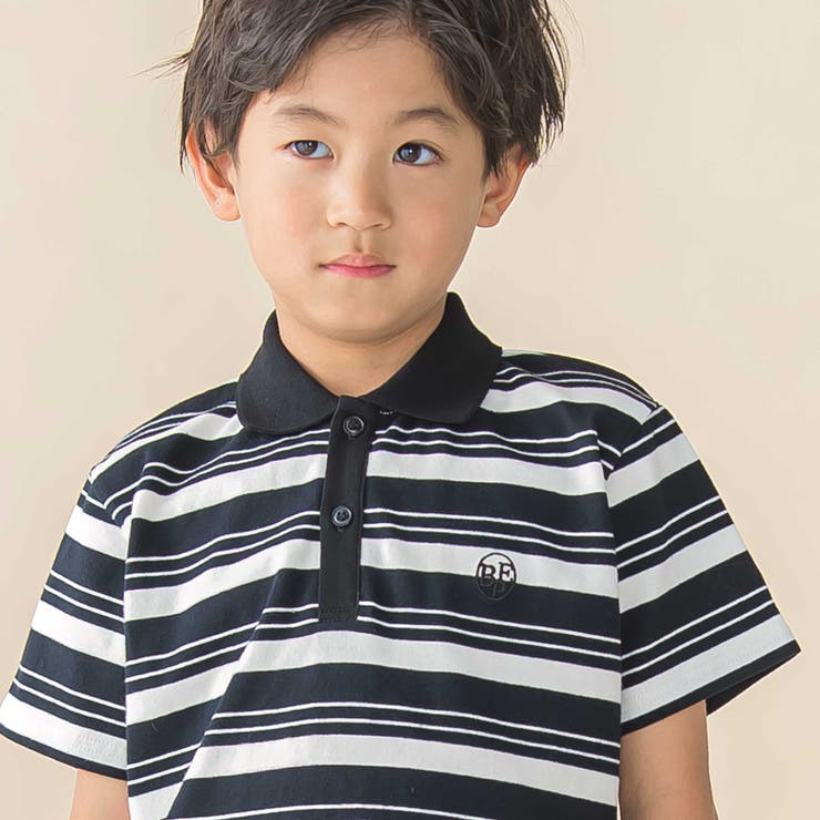 【お揃い】マルチボーダー半袖ポロシャツ(95~150cm) | BeBe Petits Pois Vert | 詳細画像8 