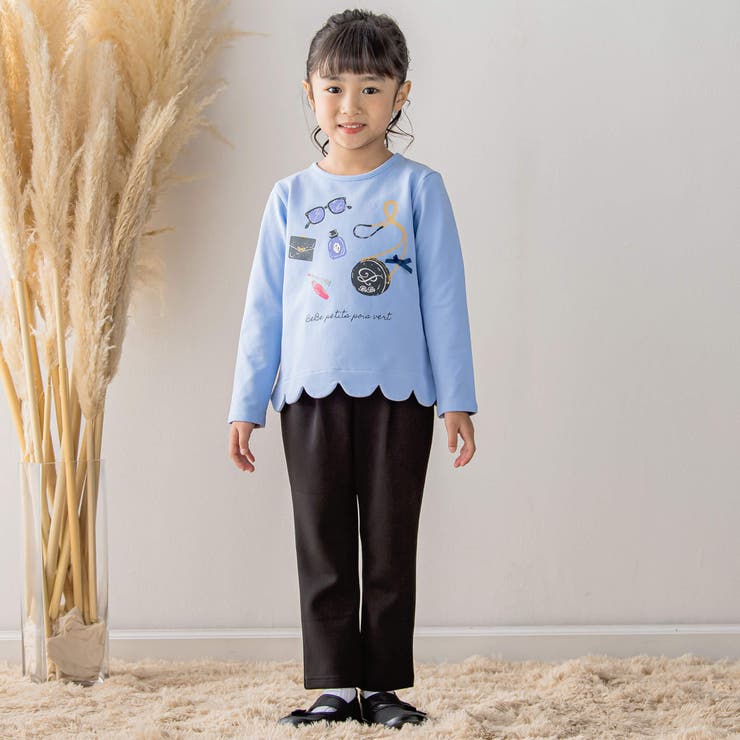 【店舗限定】ダンボールニットウエストリボンパンツ(95~150cm) | BeBe Petits Pois Vert | 詳細画像4 