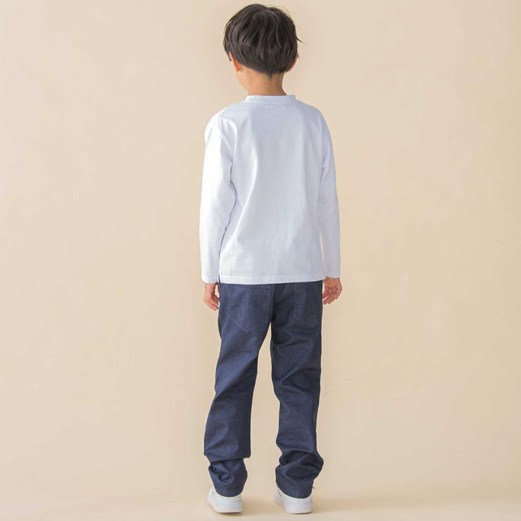 サガラ刺しゅうワッペン付きデニムロングパンツ(95~150cm) | BeBe Petits Pois Vert | 詳細画像4 