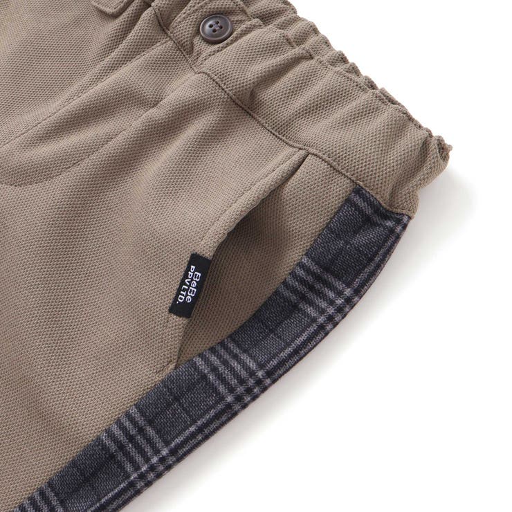 【店舗限定】【お揃い】カノコボンディングサイドチェックパンツ(95~150cm) | BeBe Petits Pois Vert | 詳細画像12 