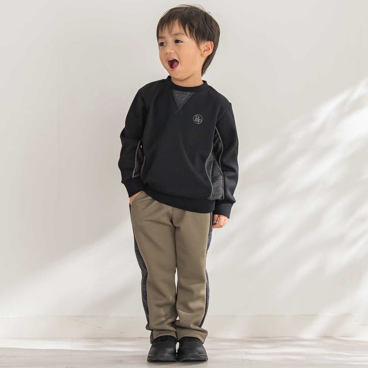 【店舗限定】【お揃い】カノコボンディングサイドチェックパンツ(95~150cm) | BeBe Petits Pois Vert | 詳細画像5 