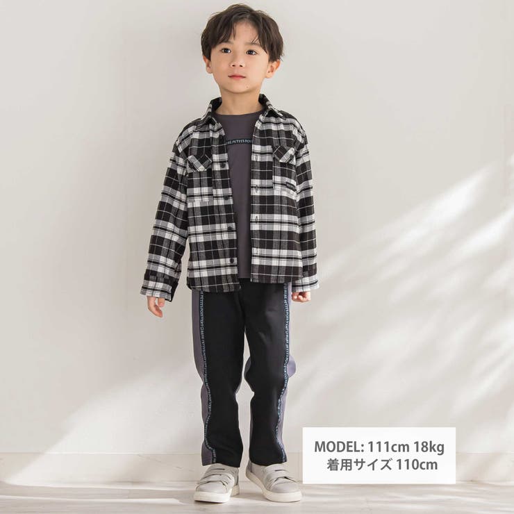 【店舗限定】ポンチロゴライン切り替えパンツ(95~160cm) | BeBe Petits Pois Vert | 詳細画像2 