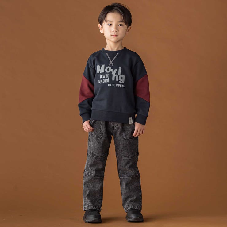 【店舗限定】切り替えストレッチデニムロングパンツ(95~160cm) | BeBe Petits Pois Vert | 詳細画像3 