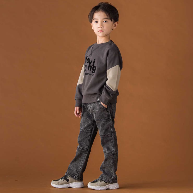 【店舗限定】切り替えストレッチデニムロングパンツ(95~160cm) | BeBe Petits Pois Vert | 詳細画像5 