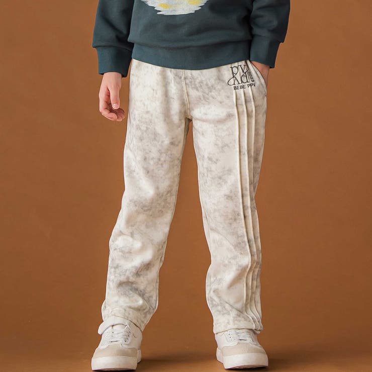 オフホワイト系 | 【店舗限定】タイダイ柄裏毛ロングパンツ(95~150cm) | BeBe Petits Pois Vert