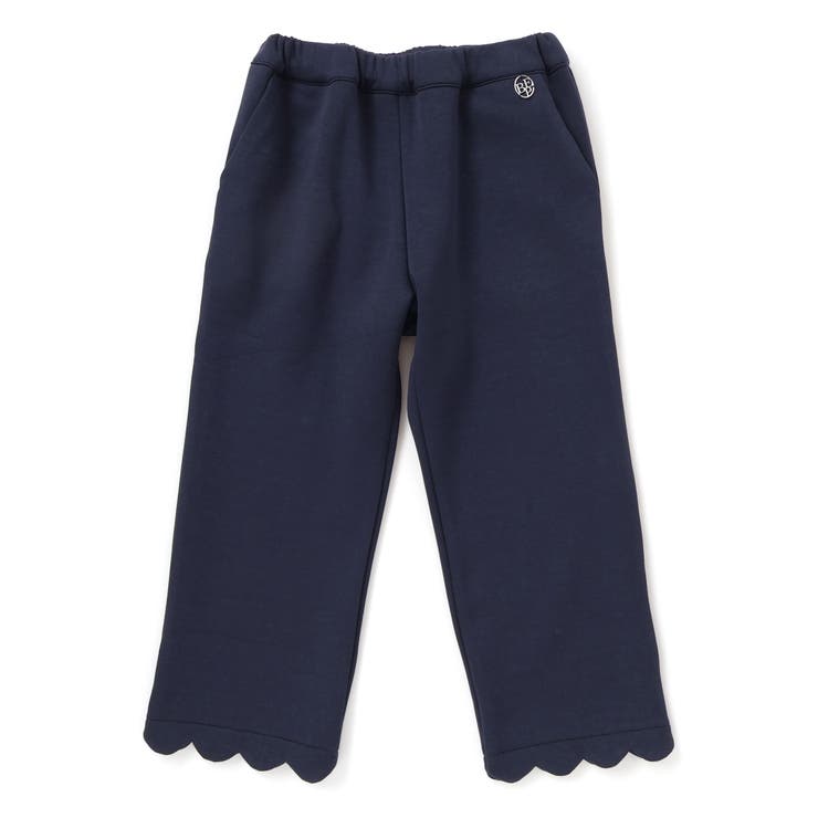 【店舗限定】裏起毛ポンチ裾スカラップロングパンツ(95~150cm) | BeBe Petits Pois Vert | 詳細画像16 