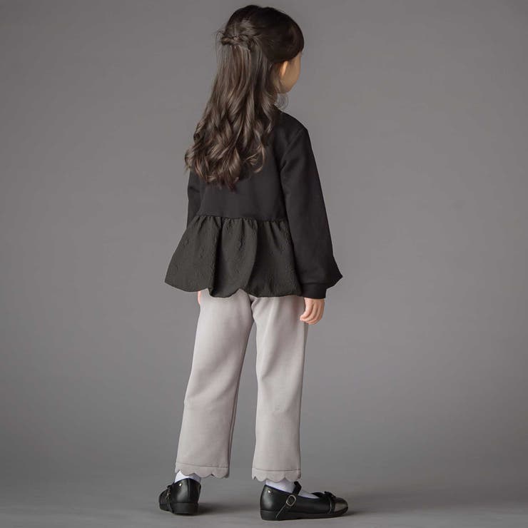 【店舗限定】裏起毛ポンチ裾スカラップロングパンツ(95~150cm) | BeBe Petits Pois Vert | 詳細画像5 