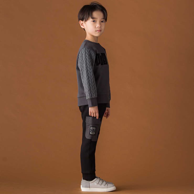 【店舗限定】裏起毛ポンチ＋格子タフタロングパンツ(95~150cm) | BeBe Petits Pois Vert | 詳細画像4 