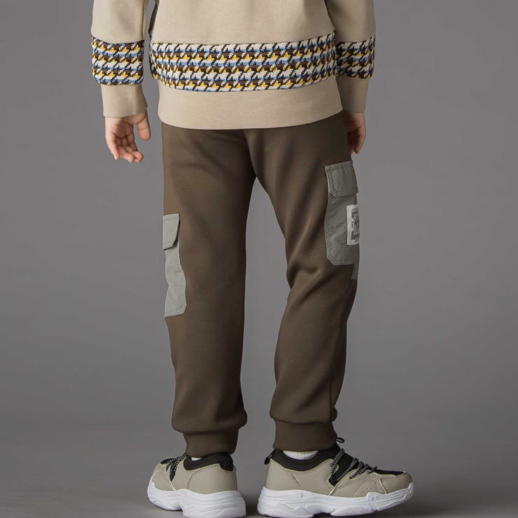 【店舗限定】裏起毛ポンチ＋格子タフタロングパンツ(95~150cm) | BeBe Petits Pois Vert | 詳細画像6 